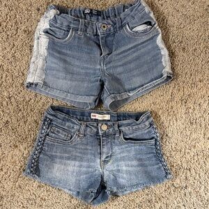 Levi's Girls Denim Blue Shorts - 2 pair
